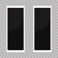 Square frame template. White plastic border on a transparent background. Vector illustration. Photorealistic Vector EPS10 Retro Ph Royalty Free Stock Photo