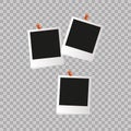 Square frame template. White plastic border on a transparent background. Vector illustration.Photorealistic Vector EPS10 Retro Pho Royalty Free Stock Photo