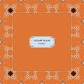 Square frame with vector Pattern in Russian and Ukrainian style Royalty Free Stock Photo