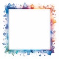 a square frame with watercolor diamonds on a white background