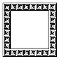 Square framed disconnected meander pattern made of seamless meanders