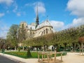 Square in front of Notre Dame de Paris Royalty Free Stock Photo