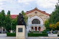 Square in front of the railway station building. August 19, 2021 Chisinau Moldova, for illustrative editorial use