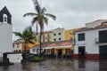 Square in Funchal, Madeira with restaurants and Capela do Corpo Santo chapel, Portugal Royalty Free Stock Photo