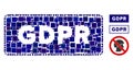 Square GDPR Rectangle Icon Vector Mosaic