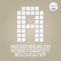 Square Geometric Alphabet and Digit Vector Royalty Free Stock Photo