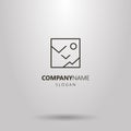 Square geometric line art landscape picture logo