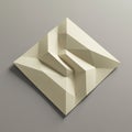 Square geometric sculpture with sharp, angular protrusions and recesses, resembling Royalty Free Stock Photo