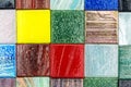Square glass multicolored smalt mosaic closeup Royalty Free Stock Photo