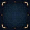 Square gold frame with scroll corner patterns Royalty Free Stock Photo