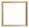 Square golden carved wooden picture frame Royalty Free Stock Photo