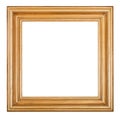 Square golden lacquered wooden picture frame