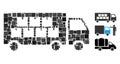 Square Goods Transportation Truck Icon Vector Mosaic