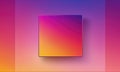 A square with a gradient of yellow, orange, pink, and purple sits on a purple background Royalty Free Stock Photo