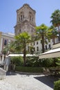 Square with Granada Cathedral tower, Spain