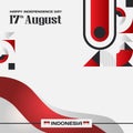 Square greeting banner template indonesia independence day