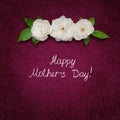 Square greeting card Happy Mothers Day with white rose flowers