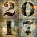 2017, square greeting card with industrial numbers Royalty Free Stock Photo