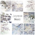 Square greeting card joyeux noel, meaning merry christmas in French Royalty Free Stock Photo