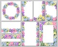 Square greeting cards. Floral design for postcards  invitations  labels  corporate identity. Royalty Free Stock Photo