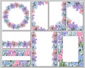 Square greeting cards. Floral design for postcards  invitations  labels  corporate identity. Royalty Free Stock Photo