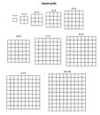 Square grid All sizes squares, grid texture background, vector illustration. Royalty Free Stock Photo