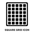 Square Grid icon vector isolated on white background, logo concept of Square Grid sign on transparent background, black filled