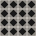 Square grid pattern. Vector geometric seamless ornament. Black and white texture, checkered surface Royalty Free Stock Photo