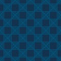 Square grid pattern. Vector geometric seamless ornament. Dark blue color Royalty Free Stock Photo