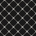 Square grid seamless pattern. Simple black and white geometric ornament with diagonal crossing lines Royalty Free Stock Photo