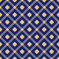 Square grid seamless pattern. Vector abstract blue and yellow geometric texture Royalty Free Stock Photo