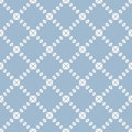 Square grid seamless pattern. Vector abstract geometric blue and white texture Royalty Free Stock Photo