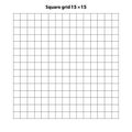 Square grid with 15 by 15 squares, grid blue and black color vector illustration. Royalty Free Stock Photo