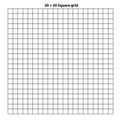 Square grid with 20 by 20 squares, grid texture background, vector illustration. Royalty Free Stock Photo