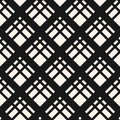 Square grid vector seamless pattern. Abstract black and white geometric texture Royalty Free Stock Photo