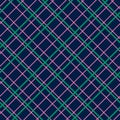 Square grid vector seamless pattern. Retro abstract linear geometric texture. Dark blue, green and pink colors Royalty Free Stock Photo