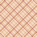 Square grid vector seamless pattern. Retro abstract linear geometric texture in warm colours Royalty Free Stock Photo