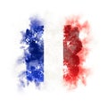 Square grunge flag of france Royalty Free Stock Photo