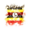 Square grunge flag of uganda Royalty Free Stock Photo