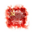 Square grunge flag of ussr Royalty Free Stock Photo