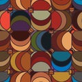 Square half moon vintage seamless pattern