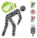 Square Harvest Porter Icon Vector Mosaic