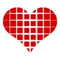 Square in heart icon, simple style