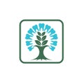 Square Herbal Dental Health Medicine Logo Symbol