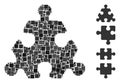 Square Hex Puzzle Item Icon Vector Collage