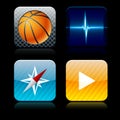 Square high-detailed app icons.