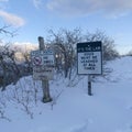 Square Hiking trail buried in snow during winter at the terrain of Wasatch Mountain