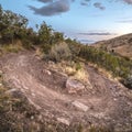 Square Hiking trail making a sharp U-bend turn