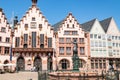 A square with historic tenement houses in the center of the old town of Frankfurt.