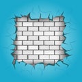 Square hole in blue wall Royalty Free Stock Photo